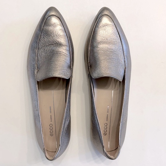 ECCO Shape Pointy Ballerina Womens Metallic Slip On Shoes S - Picture 6 of 14